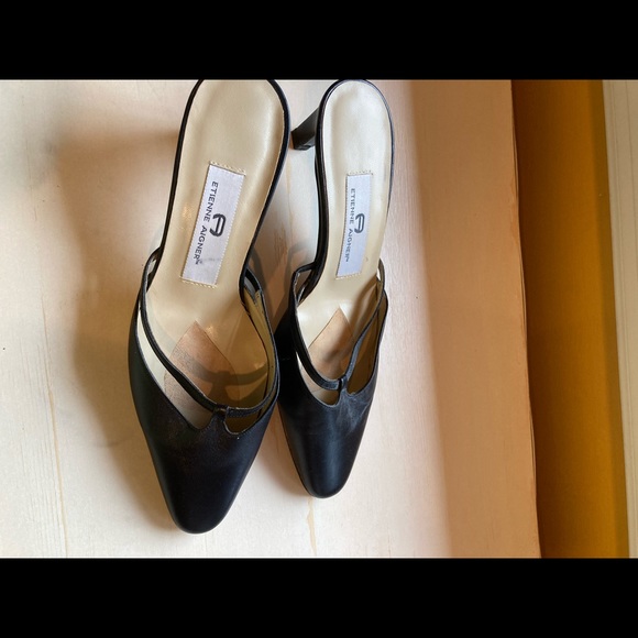 Aigner Black Leather Mules - Picture 2 of 13